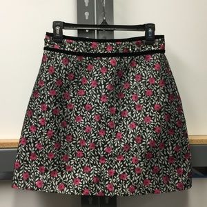 Kate Spade Sample Jeweled Floral Skirt Velvet Trim
